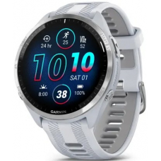 Garmin Forerunner 965 Titanium Bezel/Whitestone Case and Whitestone/Powder Gray Silicone Band